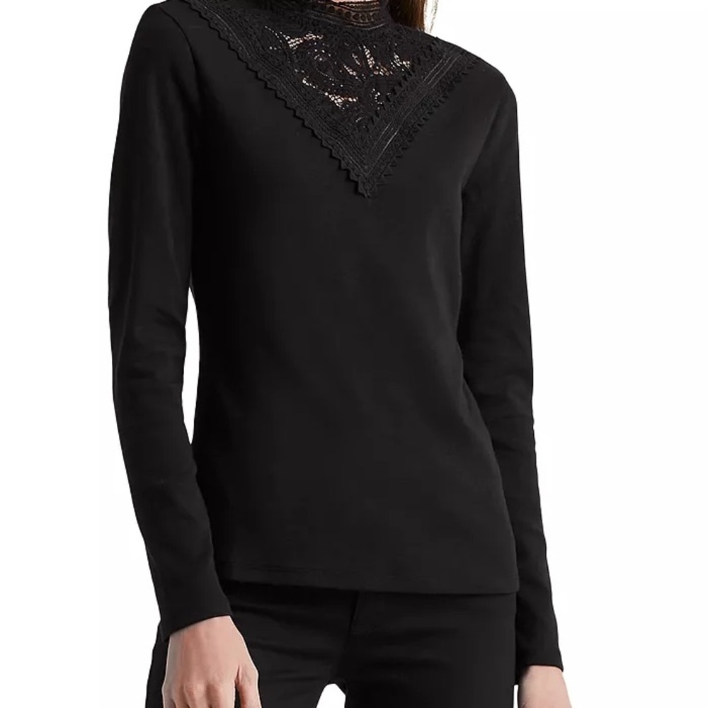 NWT Ralph Lauren Lace Mock Neck Top